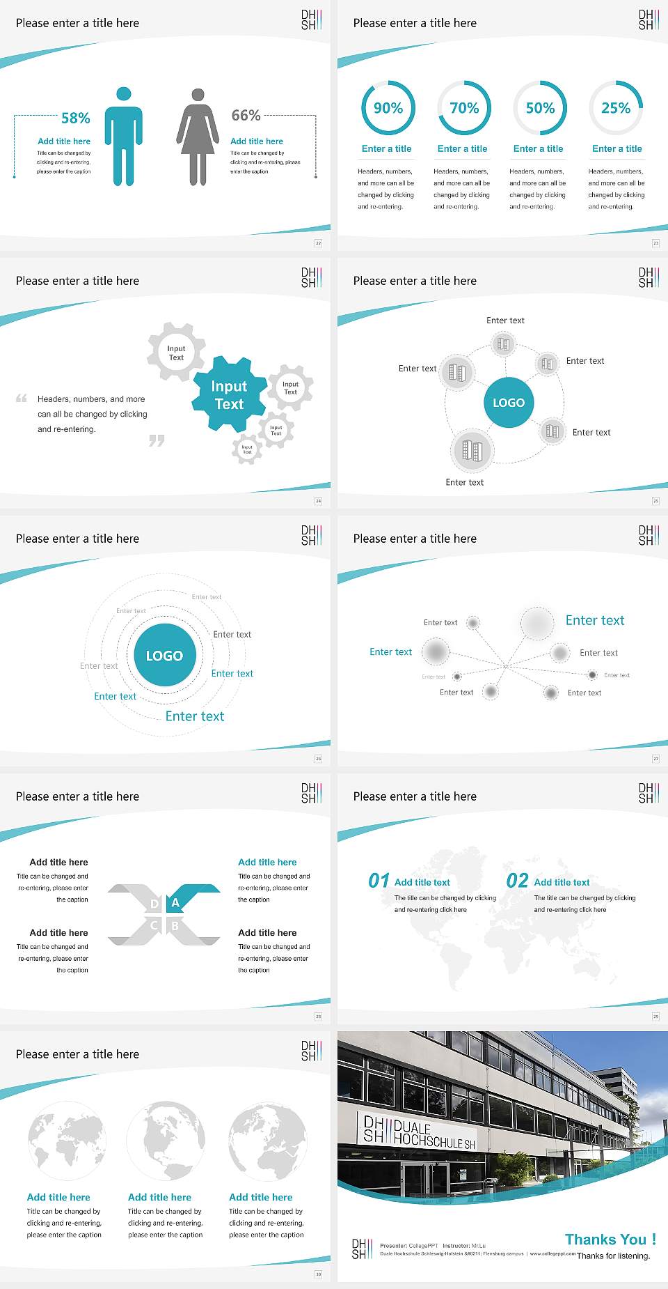 Duale Hochschule Schleswig-Holstein – Flensburg campus Course/Courseware Creation PPT Template4:3 ratio PPT effect preview image4