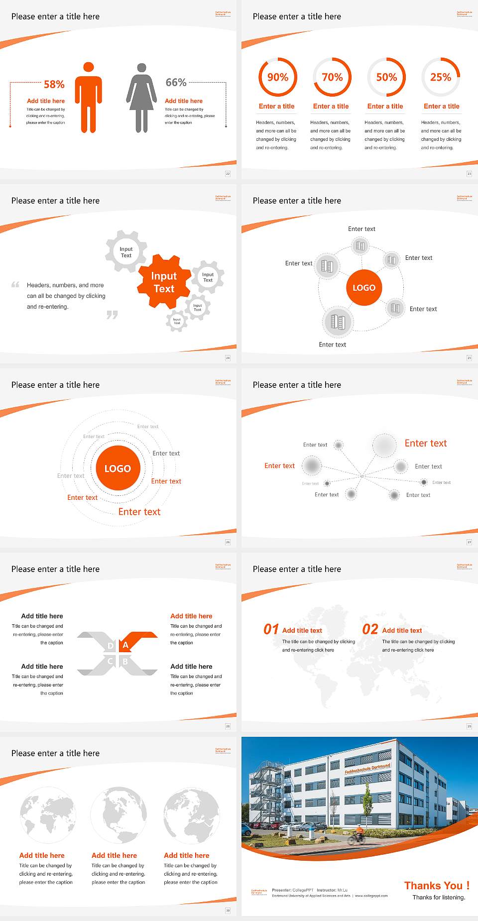 Dortmund University of Applied Sciences and Arts Course/Courseware Creation PPT Template4:3 ratio PPT effect preview image4