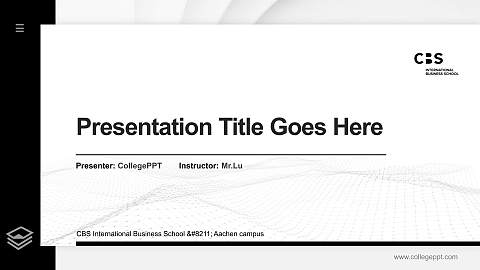 CBS International Business School – Aachen campus Thesis Proposal/Graduation Defense PPT Template
