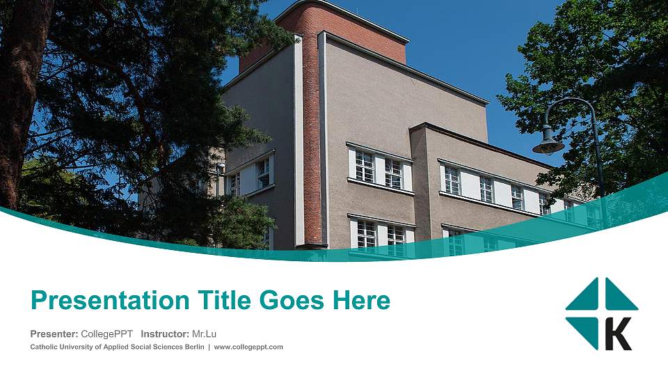 Catholic University of Applied Social Sciences Berlin Course/Courseware Creation PPT Template16:9 ratio PPT effect preview image