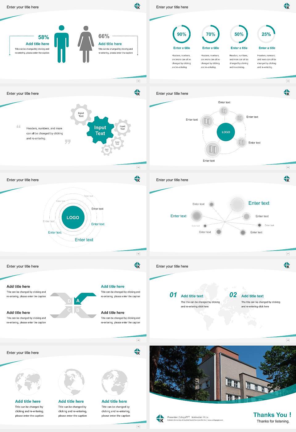 Catholic University of Applied Social Sciences Berlin Course/Courseware Creation PPT Template16:9 ratio PPT effect preview image4