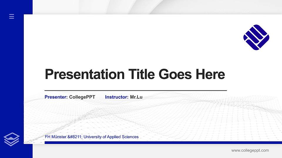 FH Münster – University of Applied Sciences Thesis Proposal/Graduation Defense PPT Template16:9 ratio PPT effect preview image