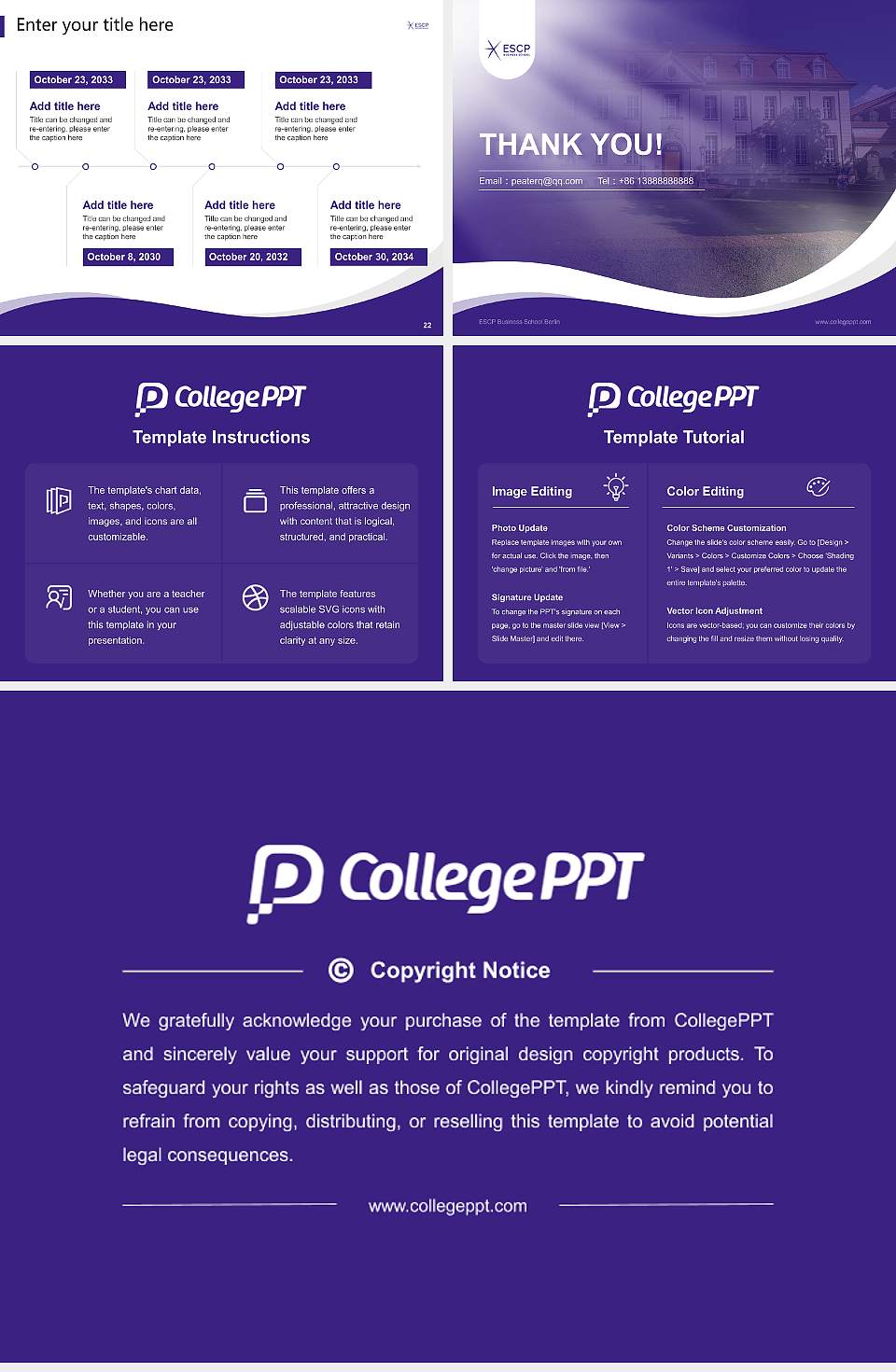 ESCP Business School Berlin Lecture Sharing and Networking Event PPT Template4:3 ratio PPT effect preview image4
