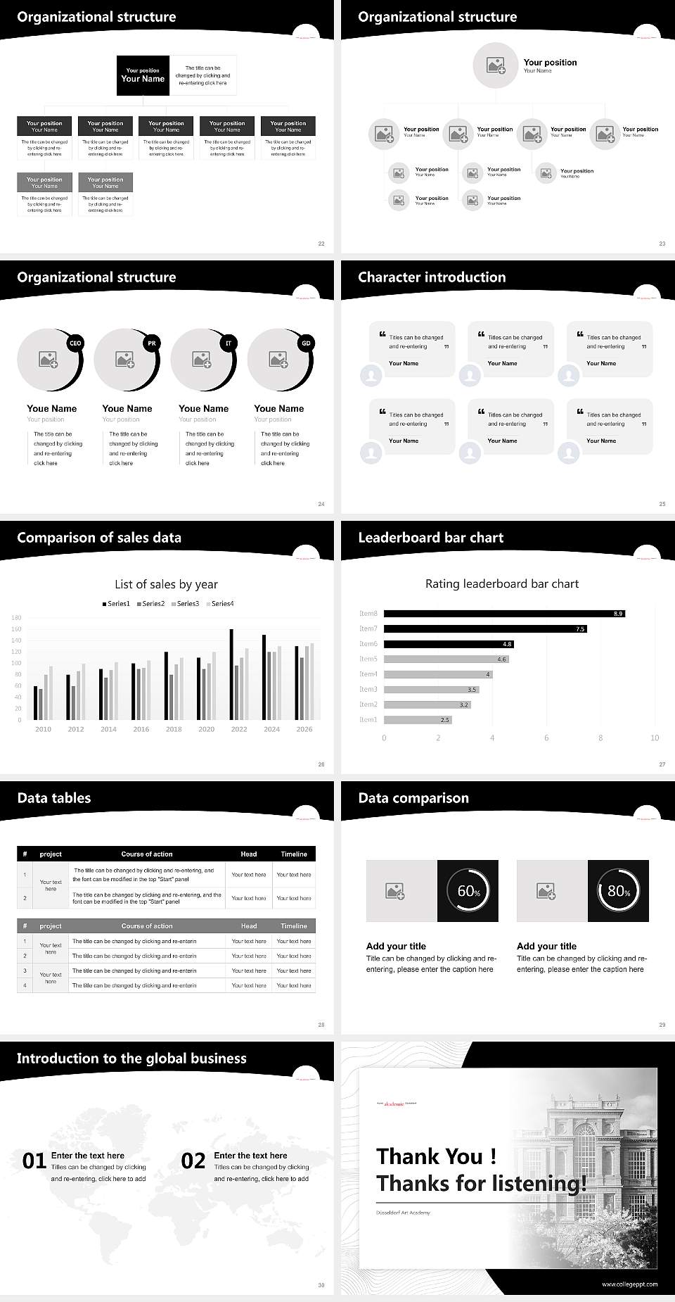 Düsseldorf Art Academy Academic Presentation/Research Findings Report PPT Template4:3 ratio PPT effect preview image4