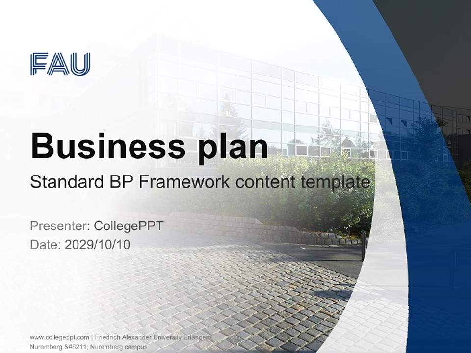 Friedrich Alexander University Erlangen-Nuremberg – Nuremberg campus Competition/Entrepreneurship Contest PPT Template4:3 ratio PPT effect preview image9