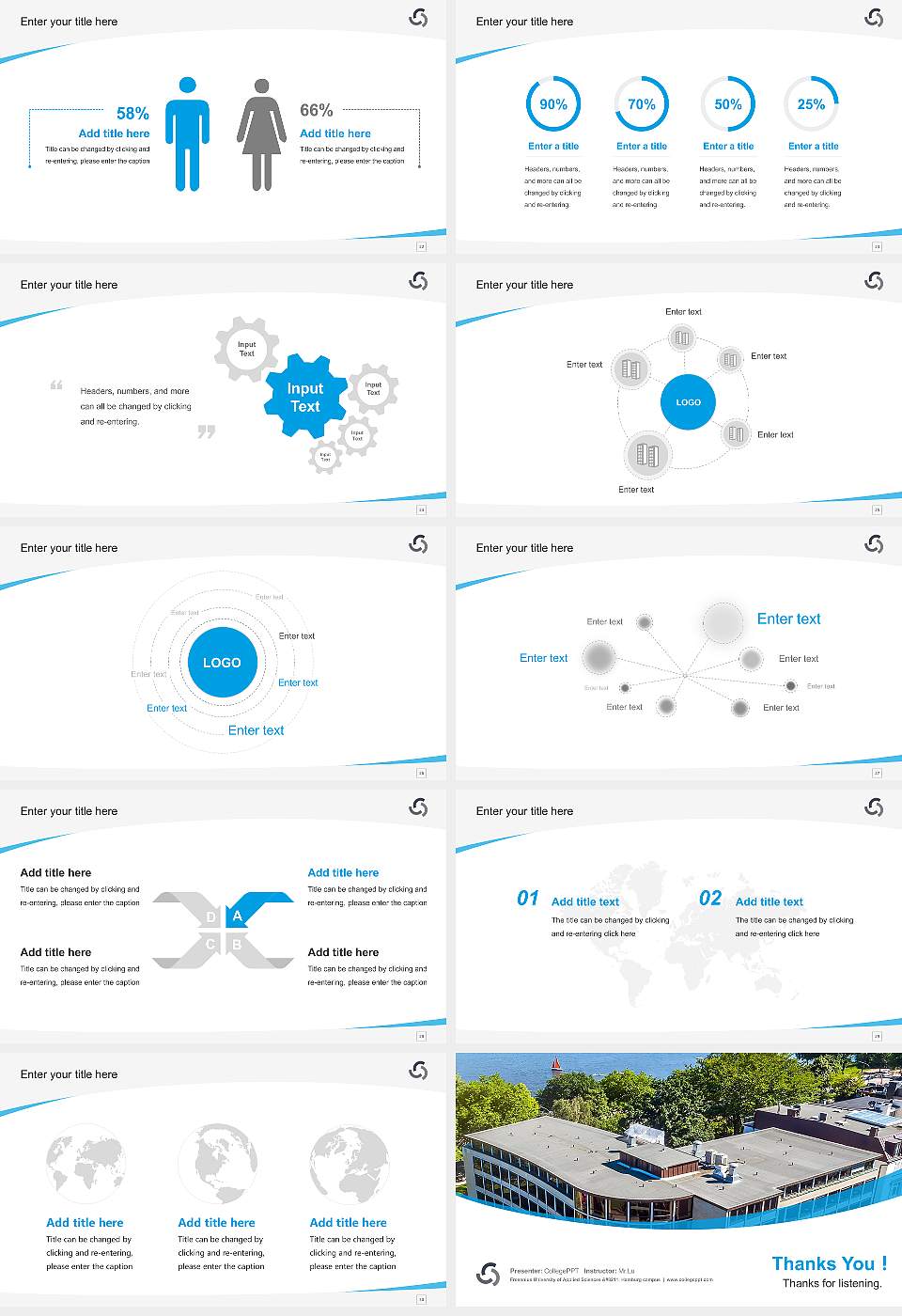 Fresenius University of Applied Sciences – Hamburg campus Course/Courseware Creation PPT Template16:9 ratio PPT effect preview image4