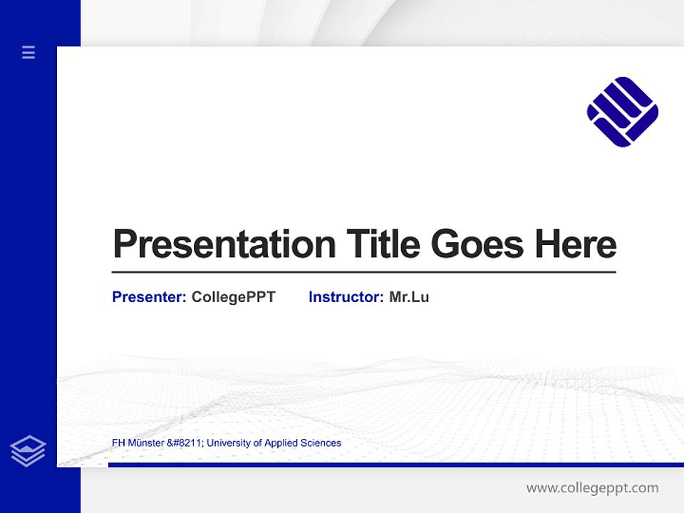 FH Münster – University of Applied Sciences Thesis Proposal/Graduation Defense PPT Template4:3 ratio PPT effect preview image5