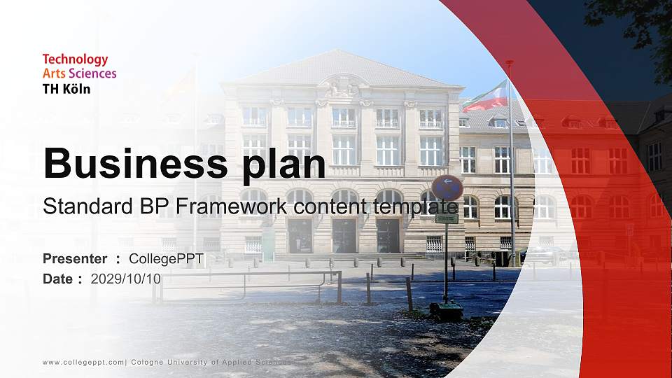 Cologne University of Applied Sciences Competition/Entrepreneurship Contest PPT Template16:9 ratio PPT effect preview image