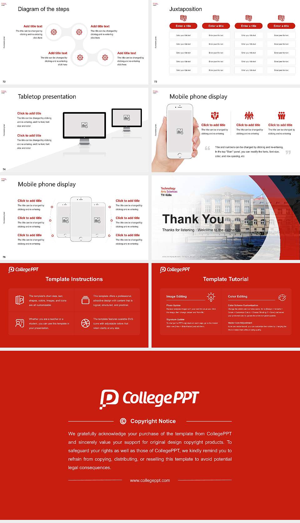 Cologne University of Applied Sciences Competition/Entrepreneurship Contest PPT Template16:9 ratio PPT effect preview image9