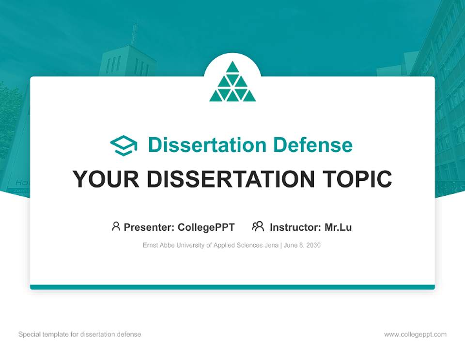 Ernst Abbe University of Applied Sciences Jena Graduation Thesis Defense PPT Template4:3 ratio PPT effect preview image7