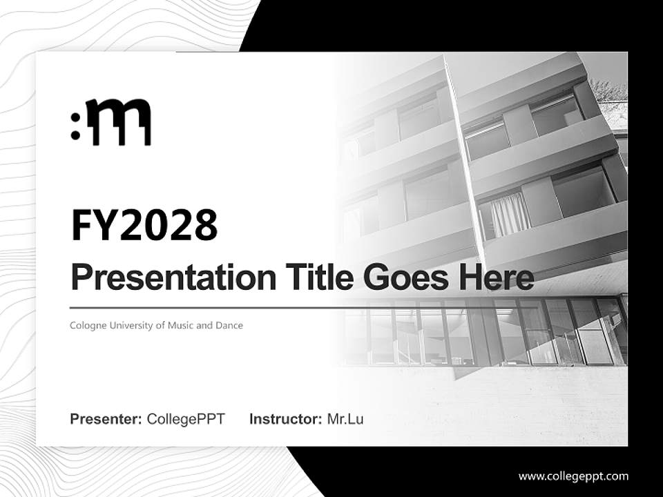 Cologne University of Music and Dance Academic Presentation/Research Findings Report PPT Template4:3 ratio PPT effect preview image5