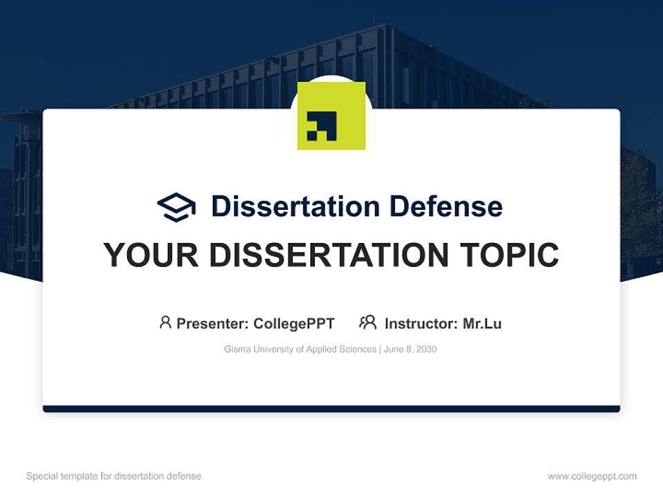 Gisma University of Applied Sciences Graduation Thesis Defense PPT Template4:3 ratio PPT effect preview image7