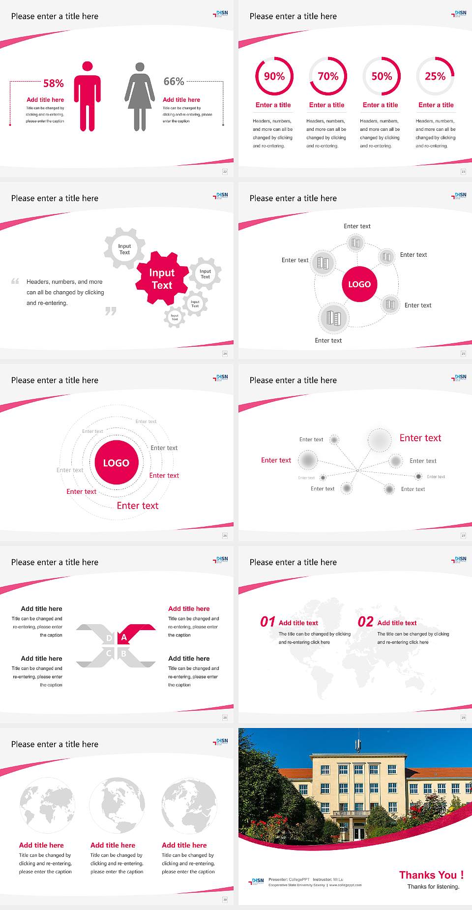 Cooperative State University Saxony Course/Courseware Creation PPT Template4:3 ratio PPT effect preview image4