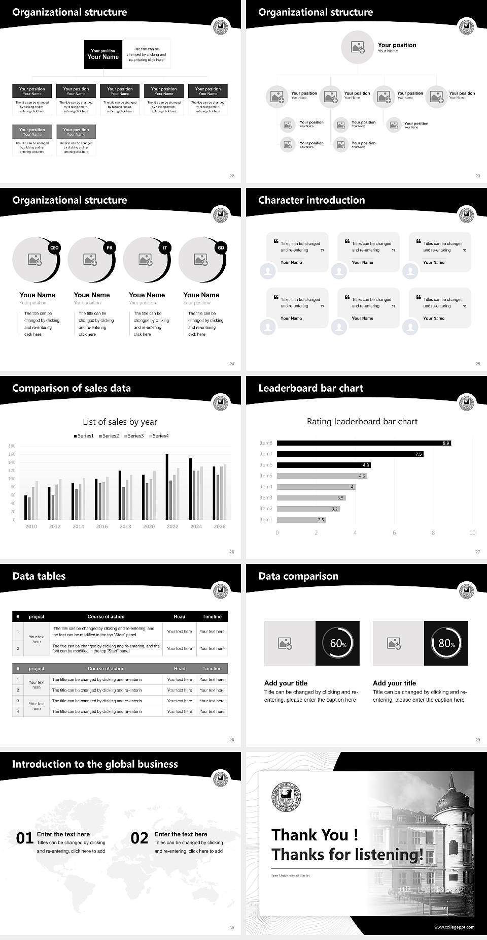 Free University of Berlin Academic Presentation/Research Findings Report PPT Template4:3 ratio PPT effect preview image4