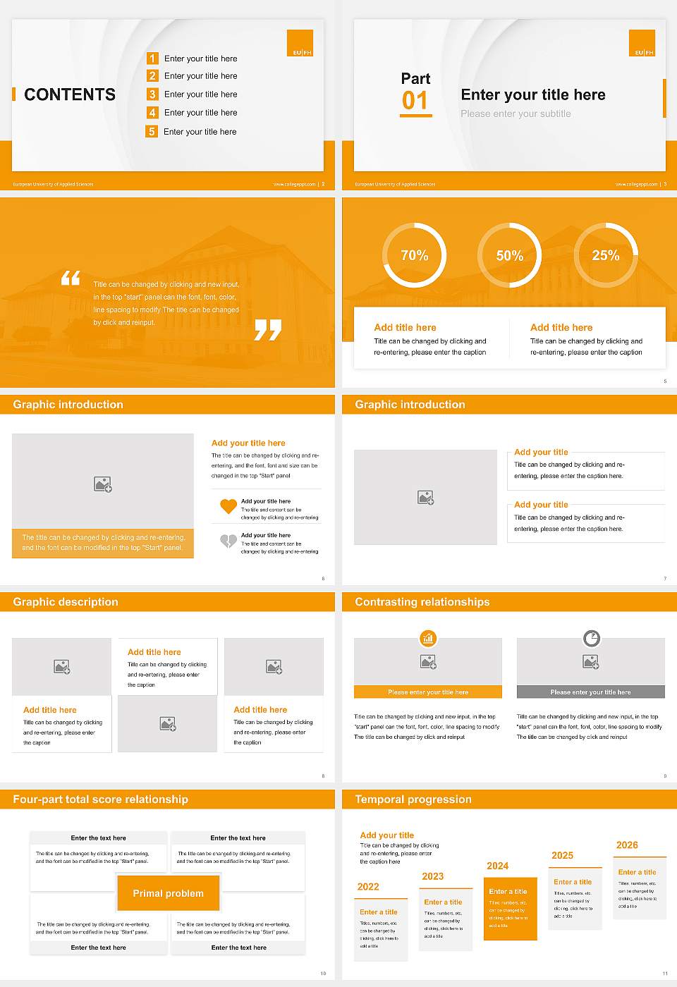 European University of Applied Sciences Thesis Proposal/Graduation Defense PPT Template16:9 ratio PPT effect preview image2