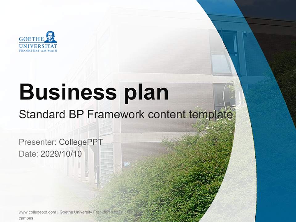 Goethe University Frankfurt – Ginnheim campus Competition/Entrepreneurship Contest PPT Template4:3 ratio PPT effect preview image9