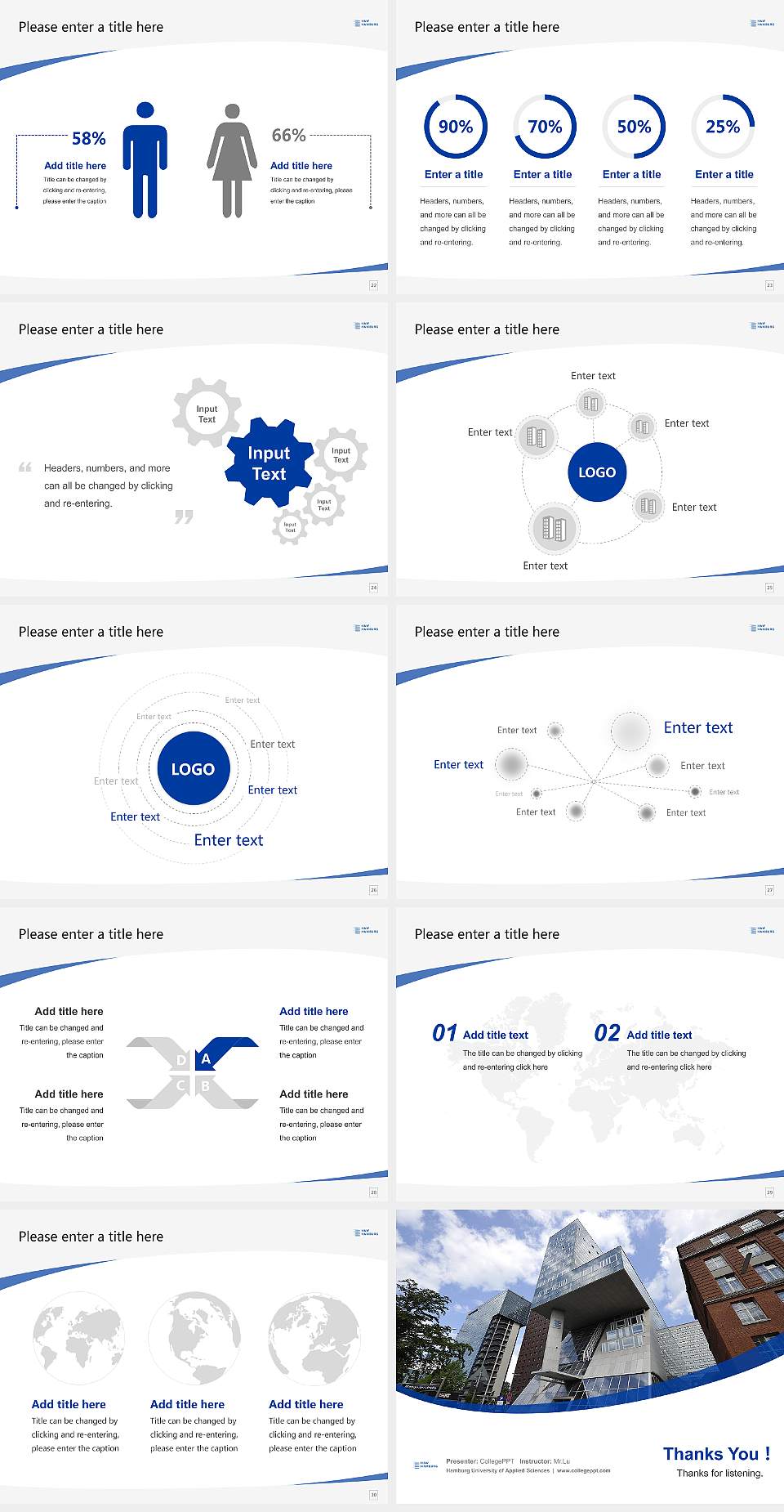 Hamburg University of Applied Sciences Course/Courseware Creation PPT Template4:3 ratio PPT effect preview image4