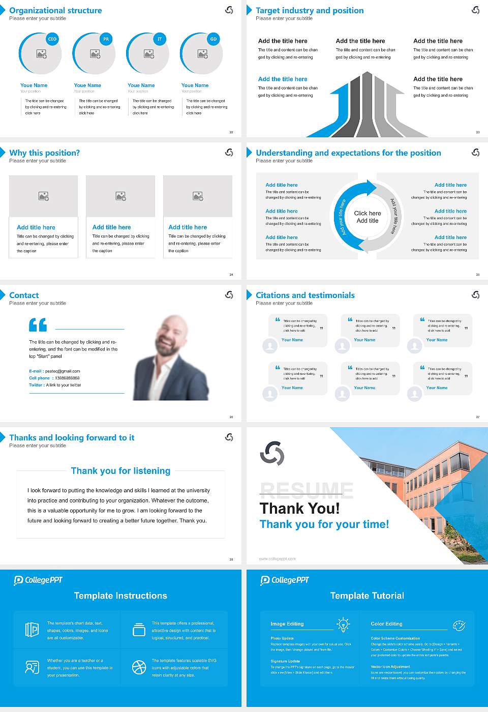 Fresenius University of Applied Sciences – Heidelberg campus Resume PPT Template16:9 ratio PPT effect preview image4