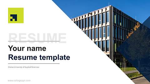 Gisma University of Applied Sciences Resume PPT Template