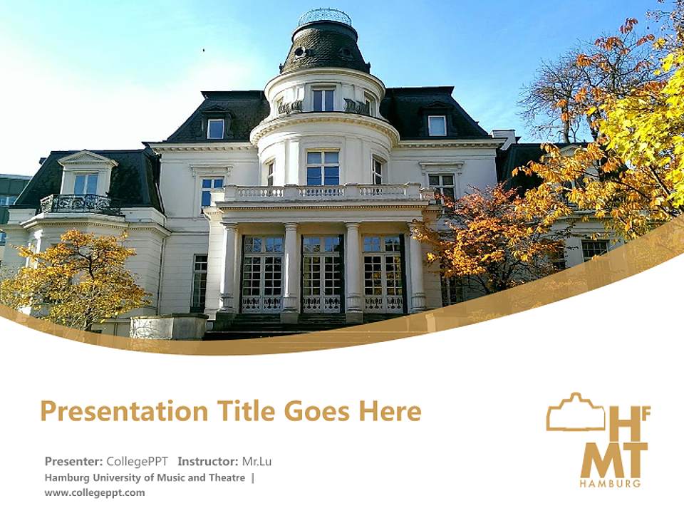 Hamburg University of Music and Theatre Course/Courseware Creation PPT Template4:3 ratio PPT effect preview image5