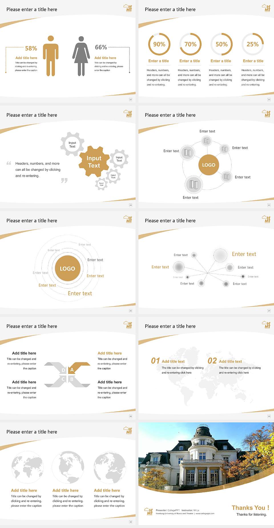 Hamburg University of Music and Theatre Course/Courseware Creation PPT Template4:3 ratio PPT effect preview image4