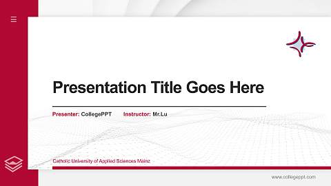 Catholic University of Applied Sciences Mainz Thesis Proposal/Graduation Defense PPT Template