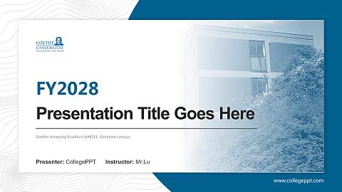 Goethe University Frankfurt – Ginnheim campus Academic Presentation/Research Findings Report PPT Template