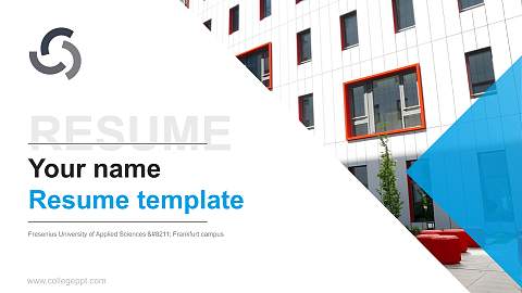 Fresenius University of Applied Sciences – Frankfurt campus Resume PPT Template