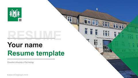 Clausthal University of Technology Resume PPT Template