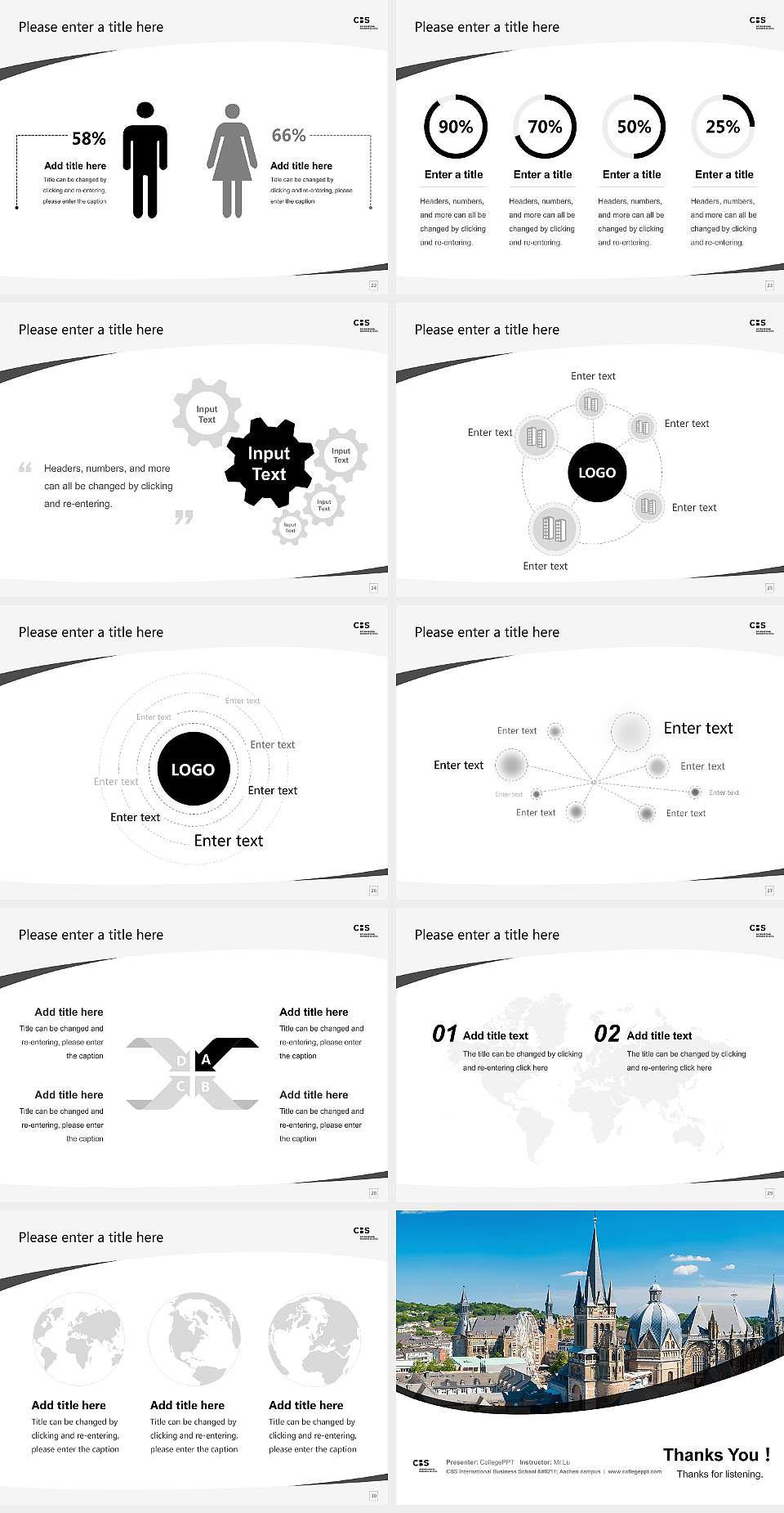 CBS International Business School – Aachen campus Course/Courseware Creation PPT Template4:3 ratio PPT effect preview image4