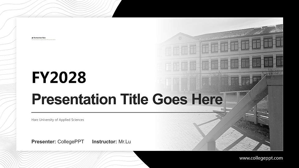 Harz University of Applied Sciences Academic Presentation/Research Findings Report PPT Template16:9 ratio PPT effect preview image