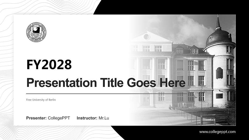 Free University of Berlin Academic Presentation/Research Findings Report PPT Template16:9 ratio PPT effect preview image