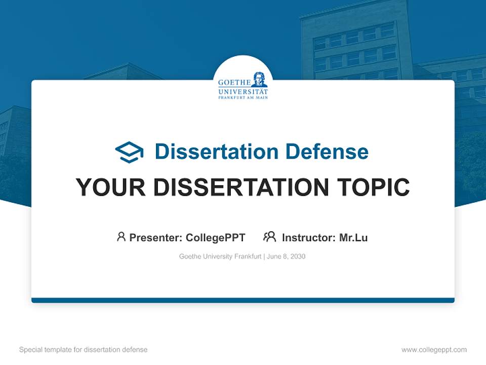 Goethe University Frankfurt Graduation Thesis Defense PPT Template4:3 ratio PPT effect preview image7
