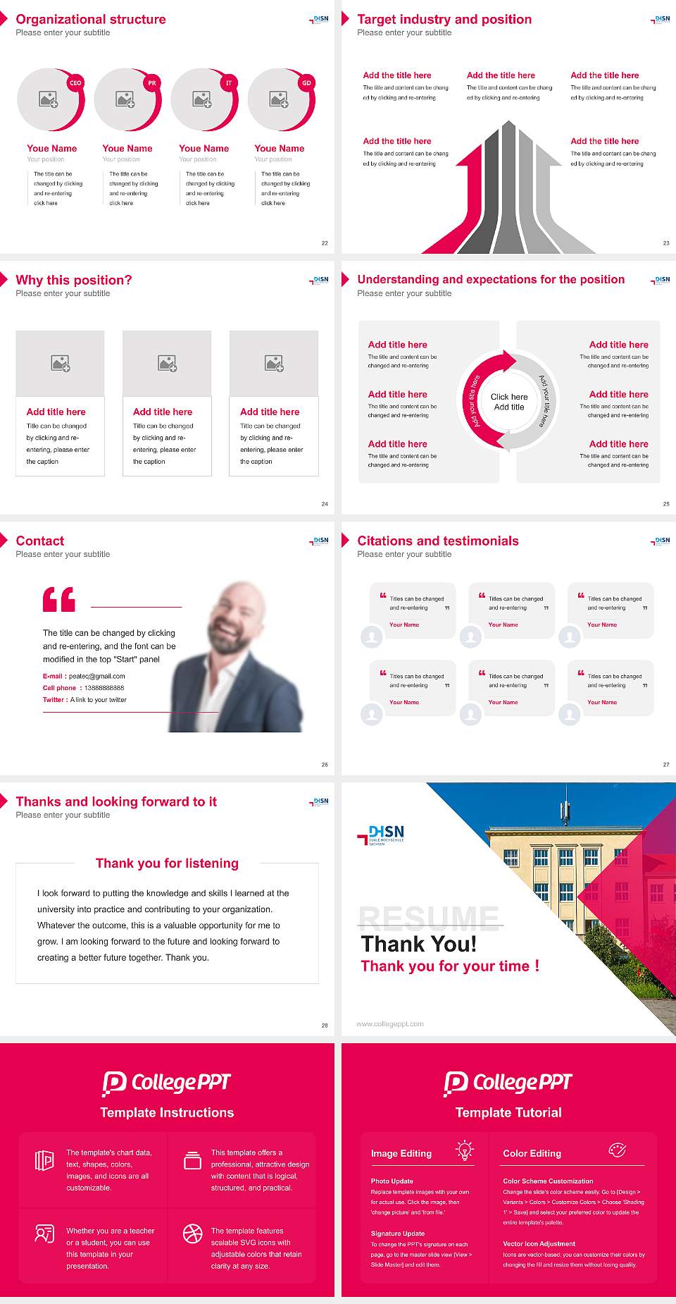 Cooperative State University Saxony Resume PPT Template4:3 ratio PPT effect preview image4