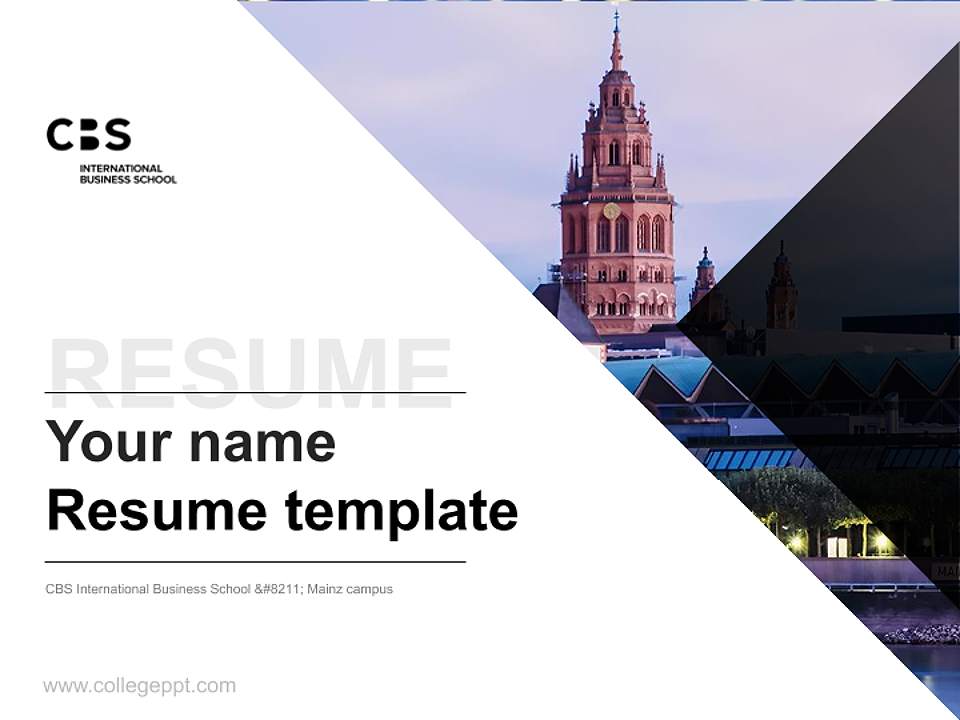 CBS International Business School – Mainz campus Resume PPT Template4:3 ratio PPT effect preview image5