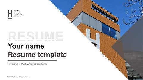 Hannover University of Applied Sciences and Arts Resume PPT Template