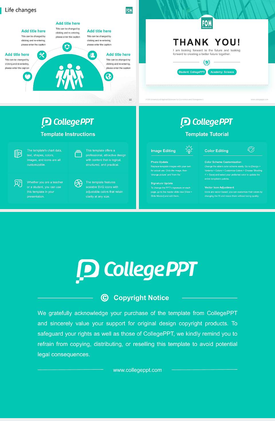 FOM University of Applied Sciences for Economics and Management National Scholarship Defense PPT Template4:3 ratio PPT effect preview image4