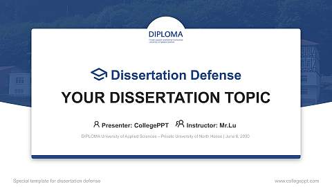 DIPLOMA University of Applied Sciences – Private University of North Hesse Graduation Thesis Defense PPT Template