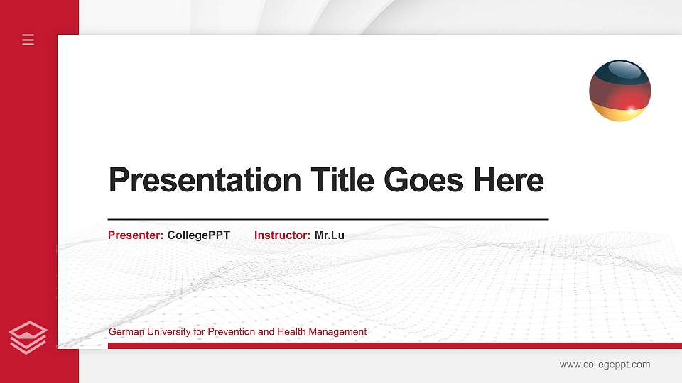German University for Prevention and Health Management Thesis Proposal/Graduation Defense PPT Template16:9 ratio PPT effect preview image