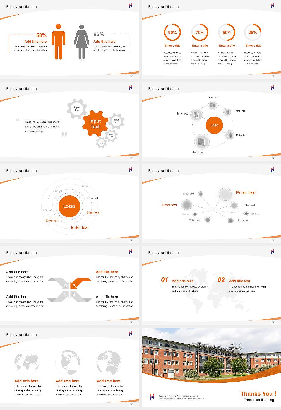 Flensburg University of Applied Sciences Course/Courseware Creation PPT Template16:9 ratio PPT effect preview image4