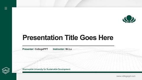 Eberswalde University for Sustainable Development Thesis Proposal/Graduation Defense PPT Template