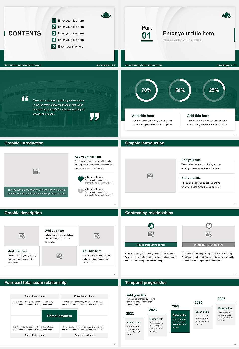 Eberswalde University for Sustainable Development Thesis Proposal/Graduation Defense PPT Template16:9 ratio PPT effect preview image2