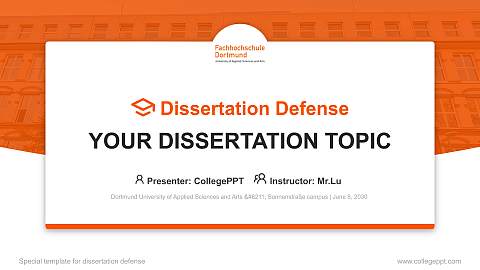 Dortmund University of Applied Sciences and Arts – Sonnenstraße campus Graduation Thesis Defense PPT Template