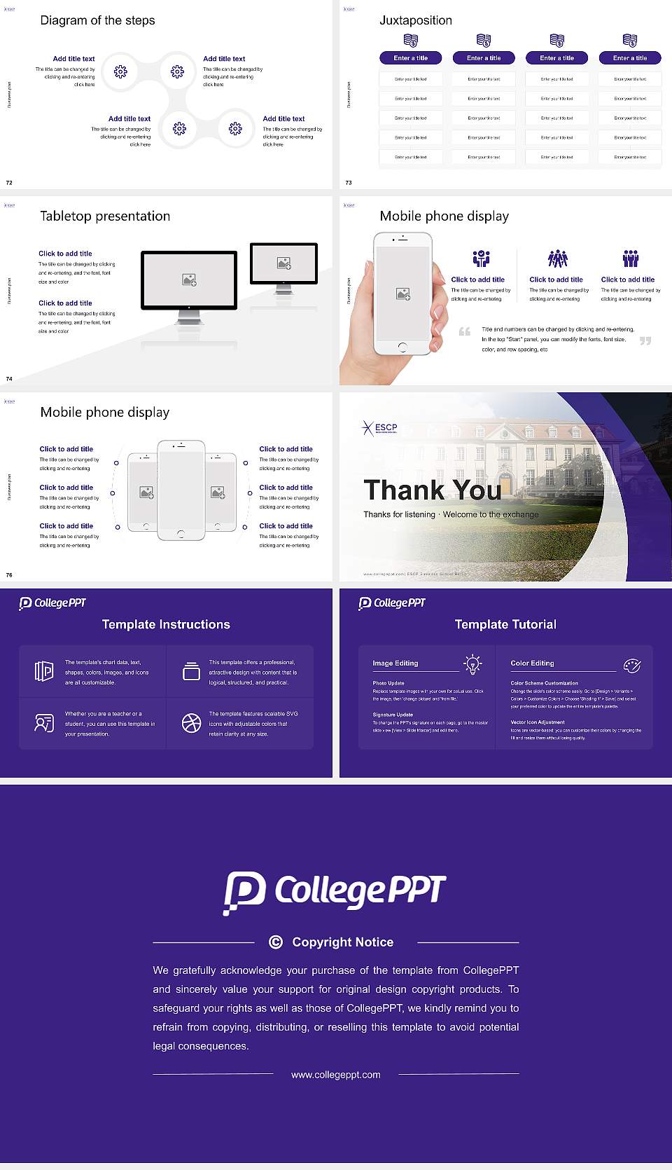 ESCP Business School Berlin Competition/Entrepreneurship Contest PPT Template16:9 ratio PPT effect preview image9