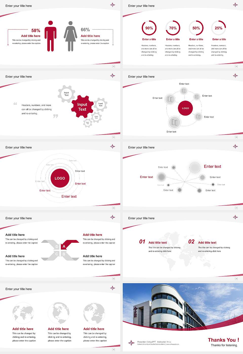 Catholic University of Applied Sciences Mainz Course/Courseware Creation PPT Template16:9 ratio PPT effect preview image4