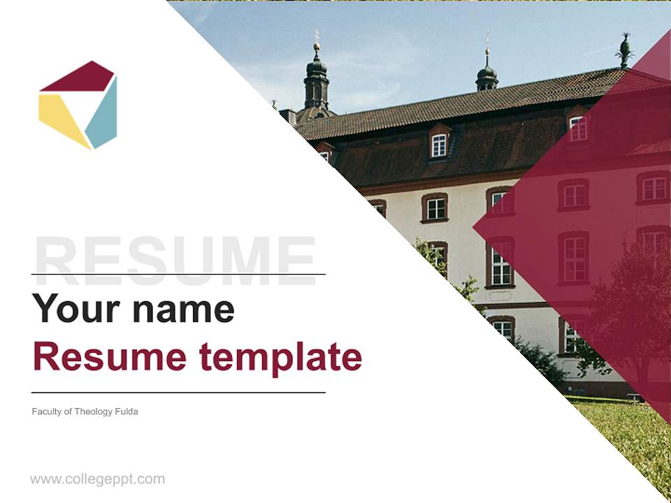 Faculty of Theology Fulda Resume PPT Template4:3 ratio PPT effect preview image5