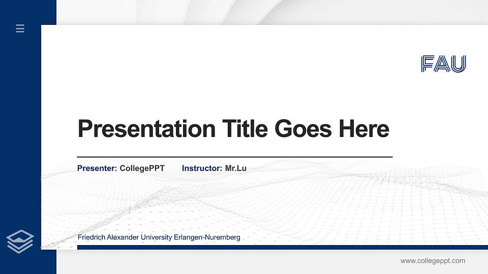 Friedrich Alexander University Erlangen-Nuremberg Thesis Proposal/Graduation Defense PPT Template16:9 ratio PPT effect preview image
