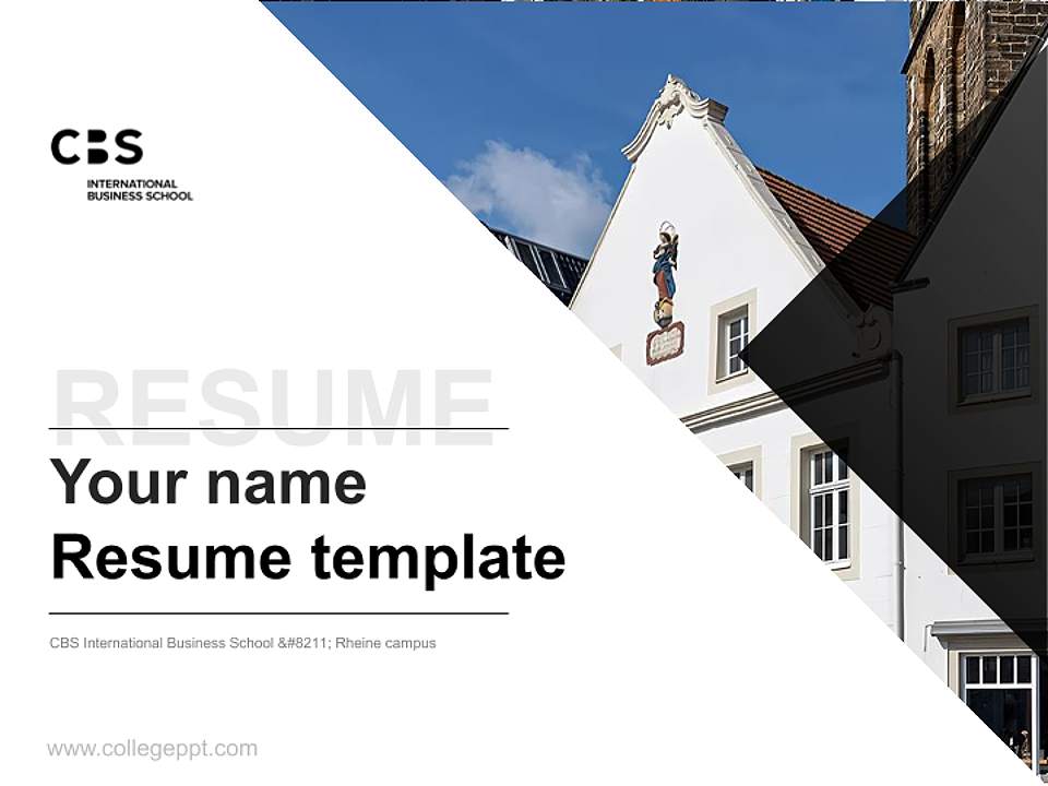 CBS International Business School – Rheine campus Resume PPT Template4:3 ratio PPT effect preview image5