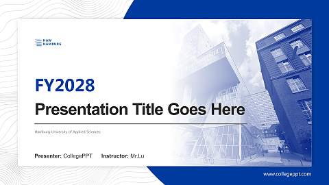 Hamburg University of Applied Sciences Academic Presentation/Research Findings Report PPT Template