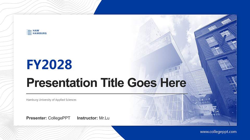 Hamburg University of Applied Sciences Academic Presentation/Research Findings Report PPT Template16:9 ratio PPT effect preview image